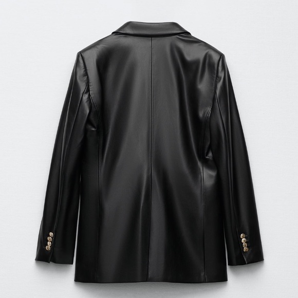 Faux Leather Blazer Size S NWT - Picture 5 of 7